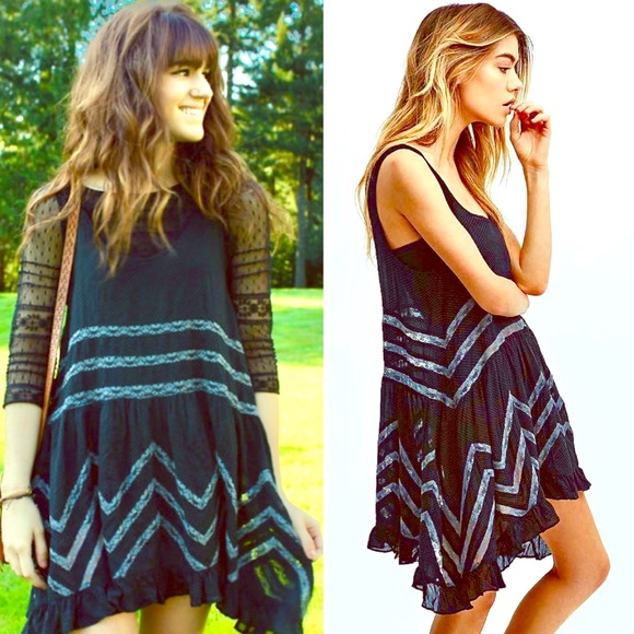 πΊπHPππΊ NWOT Free People Voile & Lace Trapeze Slip Dress - Picture 2 of 16
